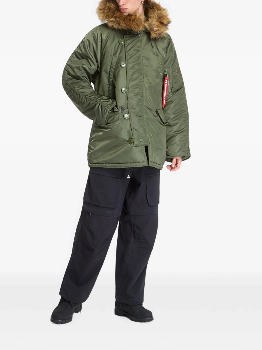 Jacheta Alpha Industries verde din nylon - Img 2