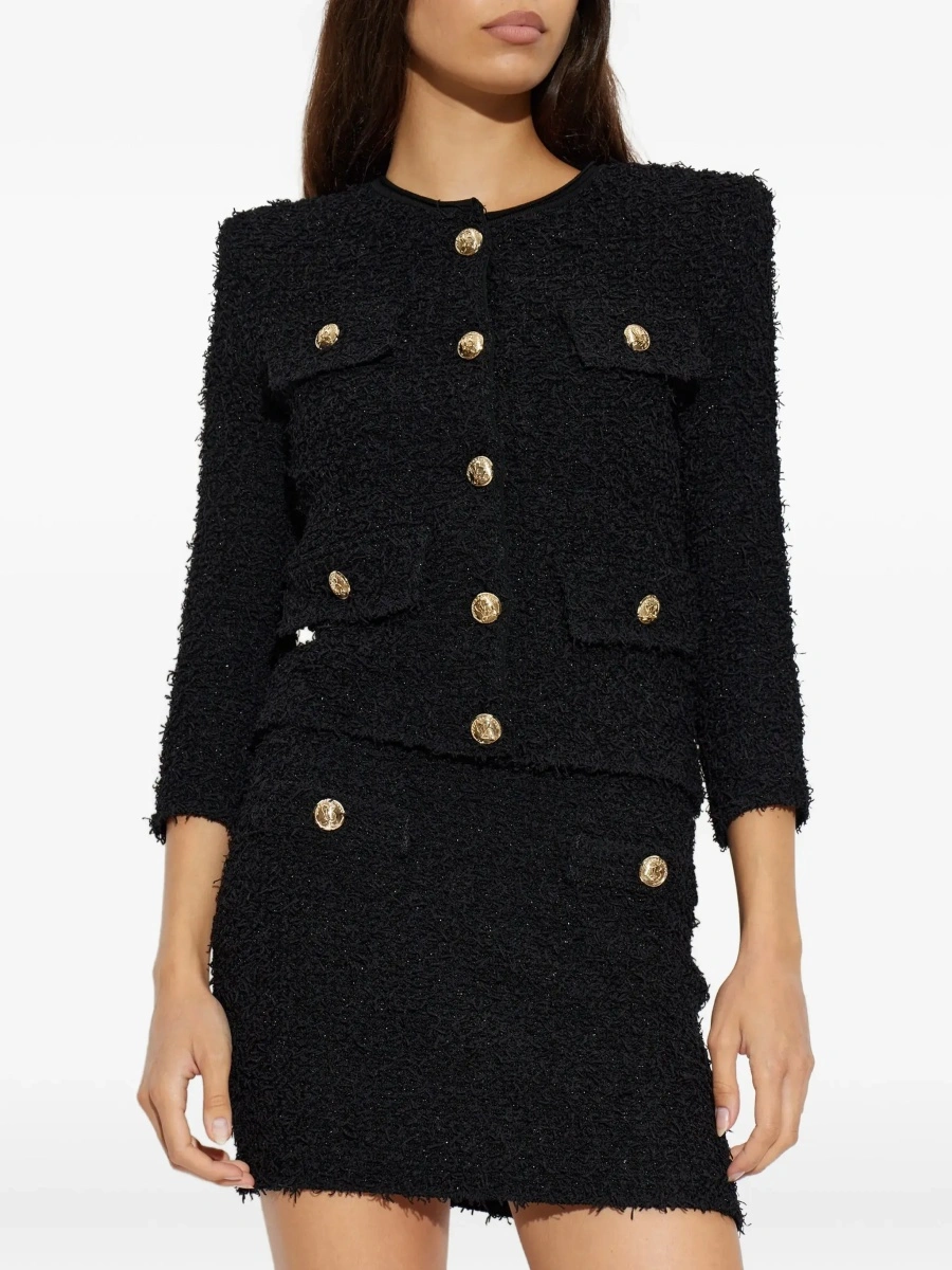 Jacheta Balmain neagra din tweed - Img 5