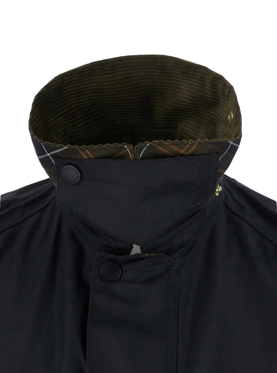 Jacheta Beaufort Waxed Jacket with shirt collar and pockets, in cotton and polyurethane, blue, man - Img 3