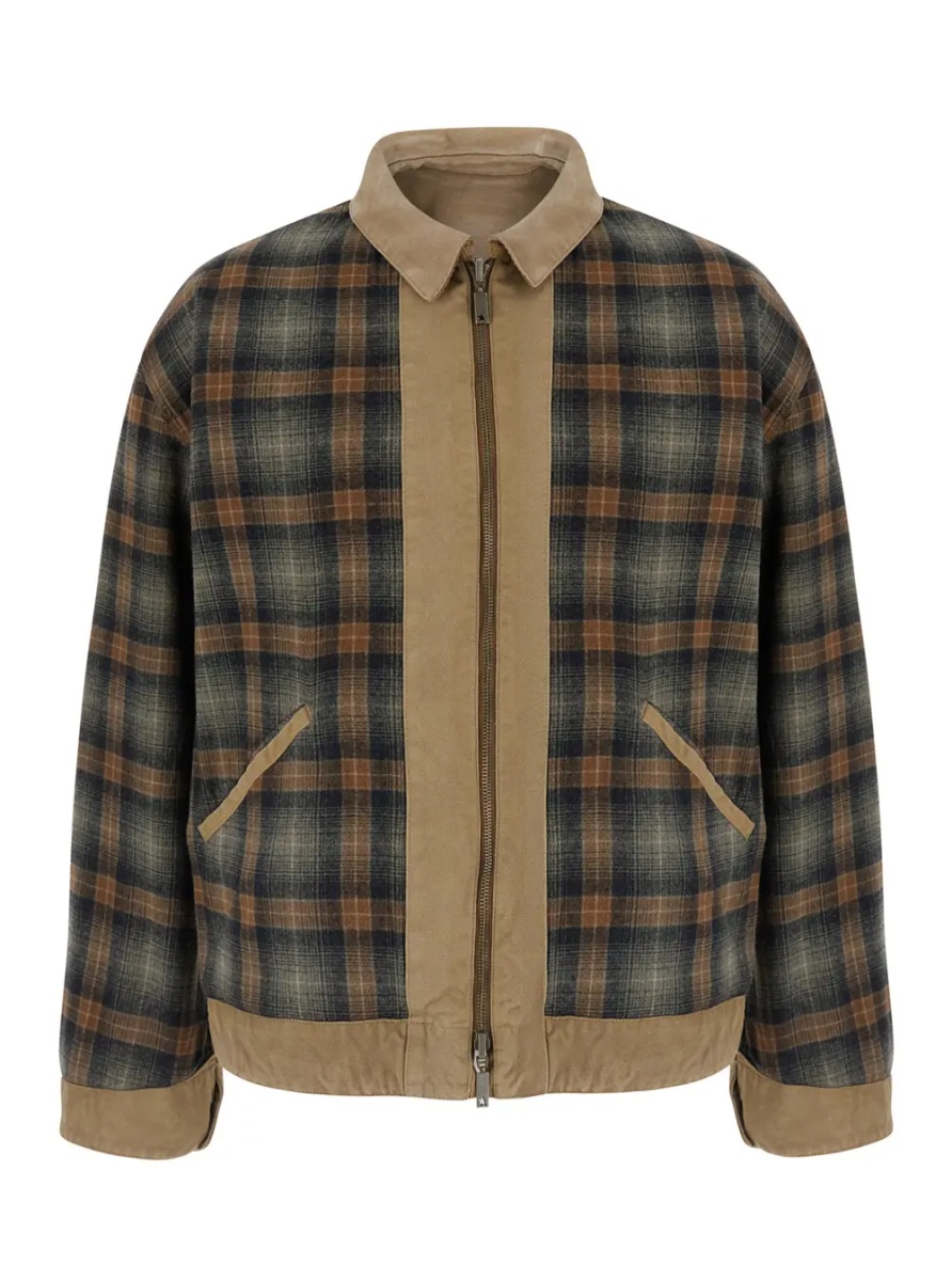 Jacheta beige Workwear jacket with reversible design and lived-in effect in cotton for men - Img 4