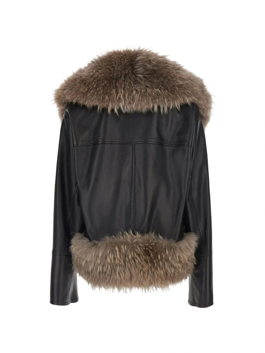 Jacheta BLANCHA neagra din piele - Img 4