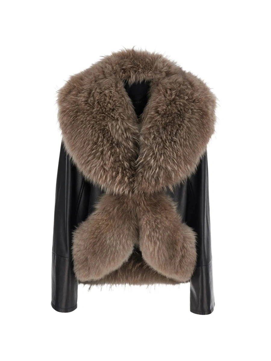 Jacheta BLANCHA neagra din piele - Img 6