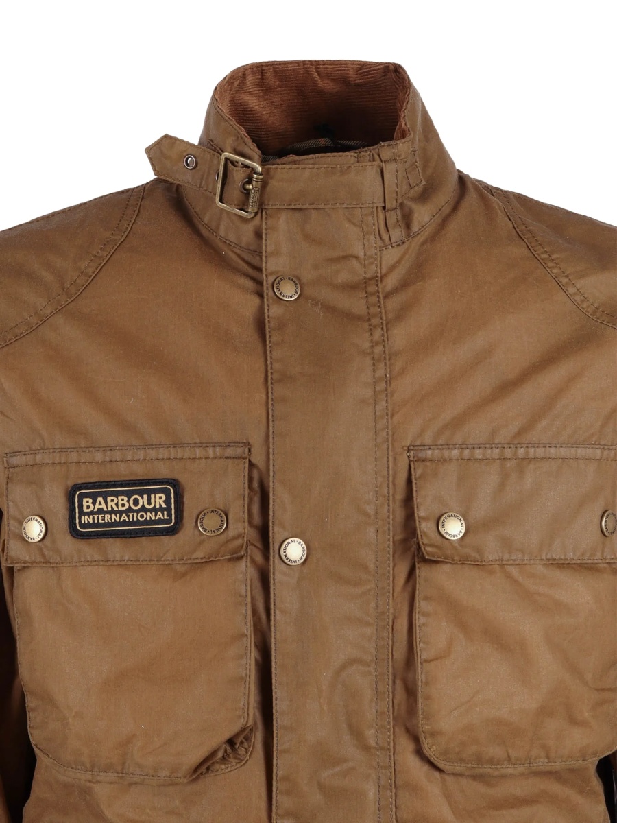 Jacheta camasa Barbour maro din bumbac - Img 4