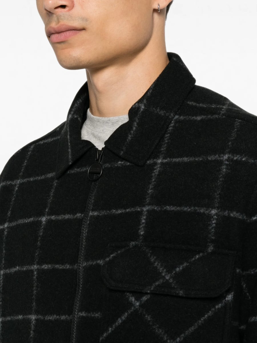 Jacheta camasa Barbour neagra din polyester si acrilic - Img 5