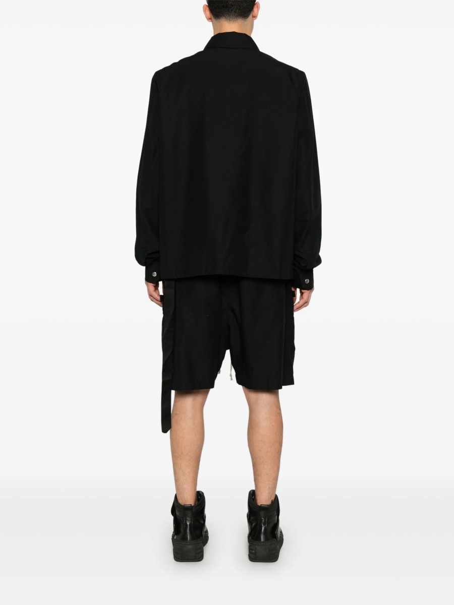 Jacheta camasa Rick Owens neagra din lyocell - Img 4