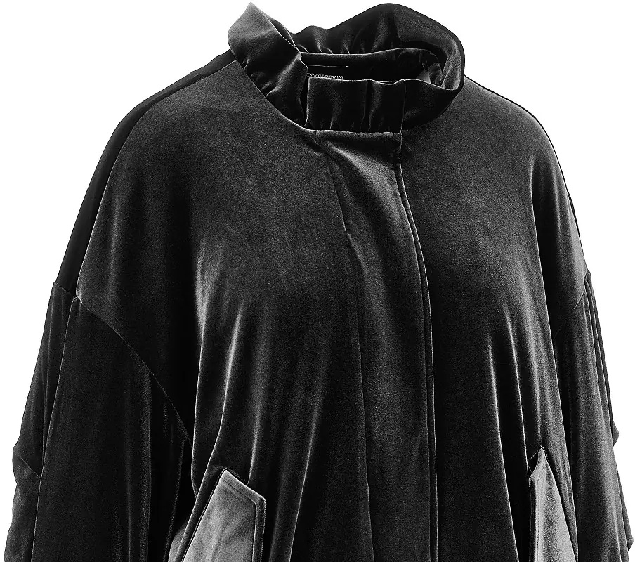 Jacheta Chenille blouson jacket with gathered neck - Img 2