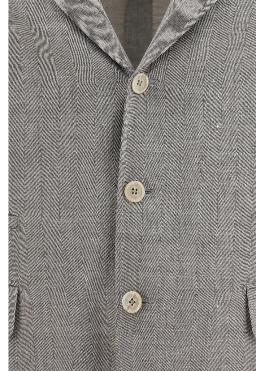 Jacheta Deconstructed linen and wool chevron Jacket - Img 3