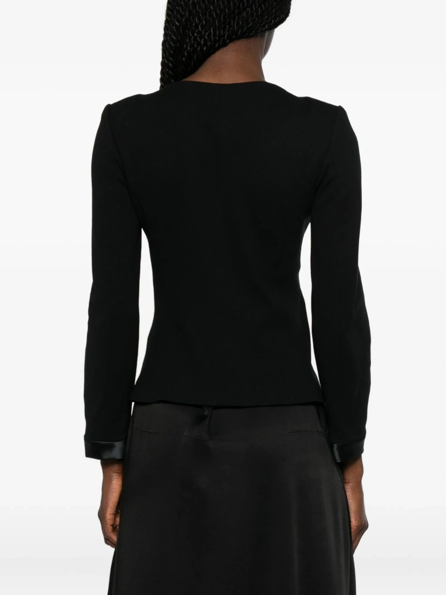 Jacheta Emporio Armani neagra din spandex/elastan si poliamida - Img 4