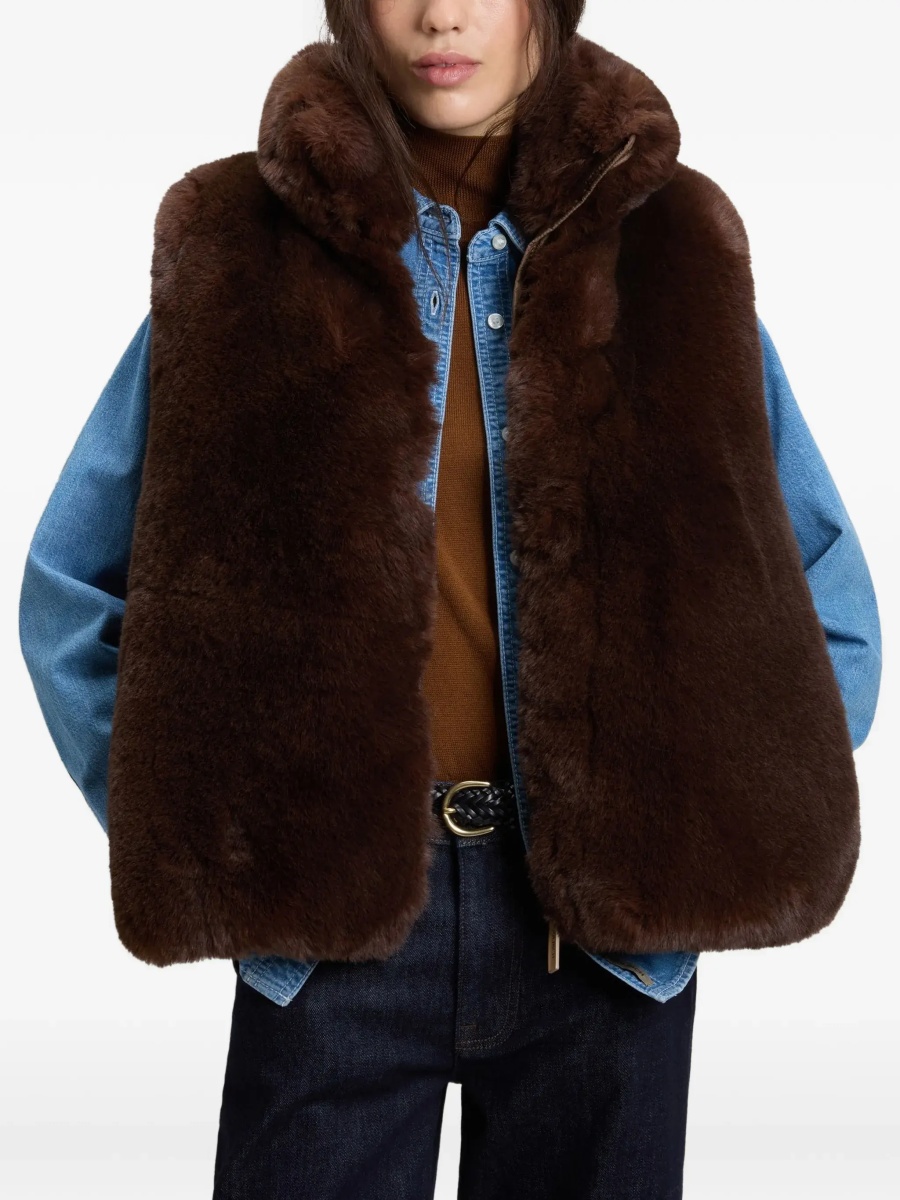 Jacheta Hybrid faux-fur and quilted nylon Vest - Img 3