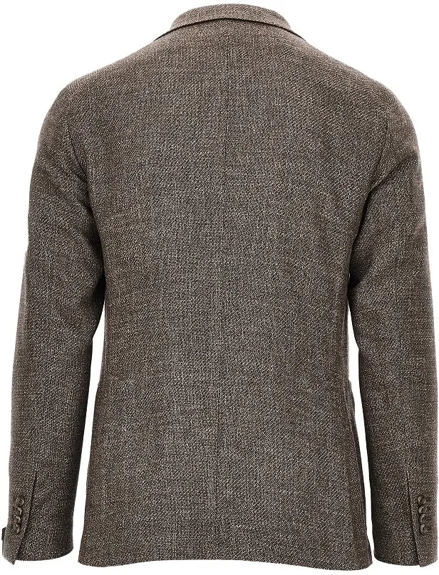Jacheta Mouliné wool-blend single-breasted jacke - Img 3