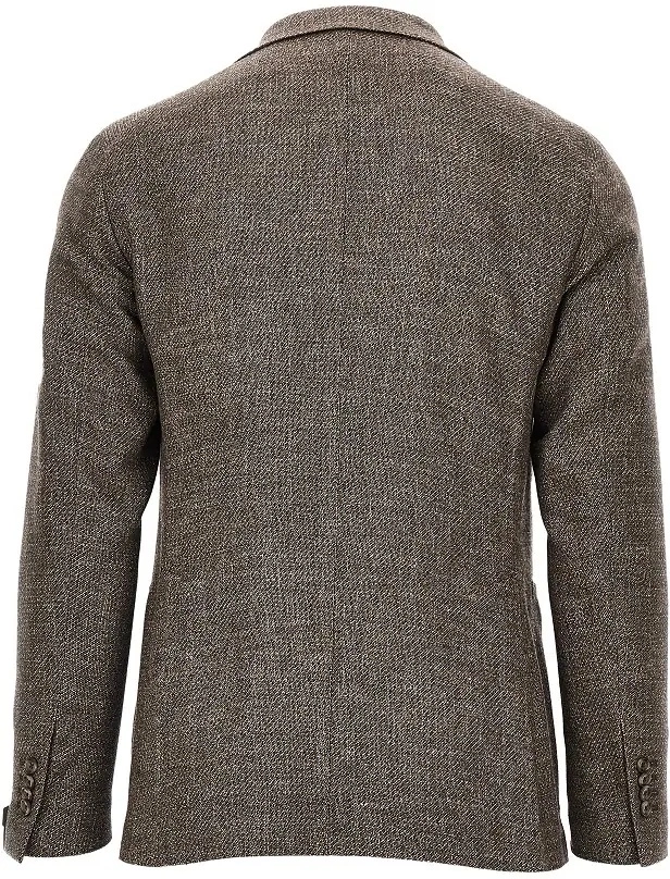 Jacheta Mouliné wool-blend single-breasted jacke - Img 3