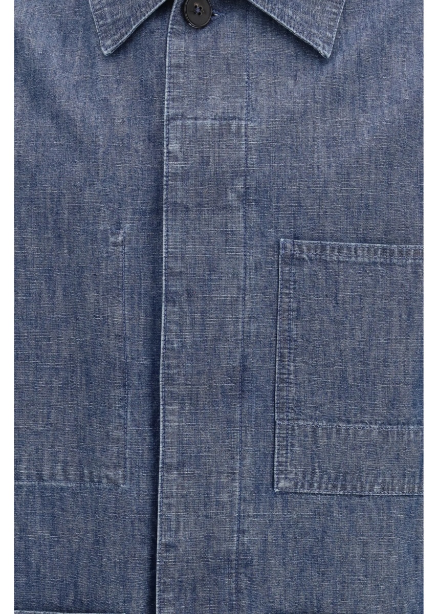 Jacheta Patch-pocket chambray Overshirt - Img 3
