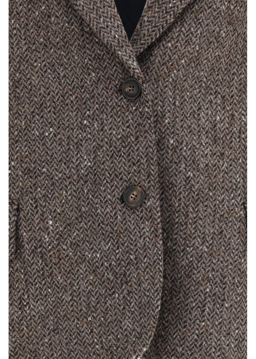 Jacheta Single-breasted virgin wool blend Jacket - Img 3