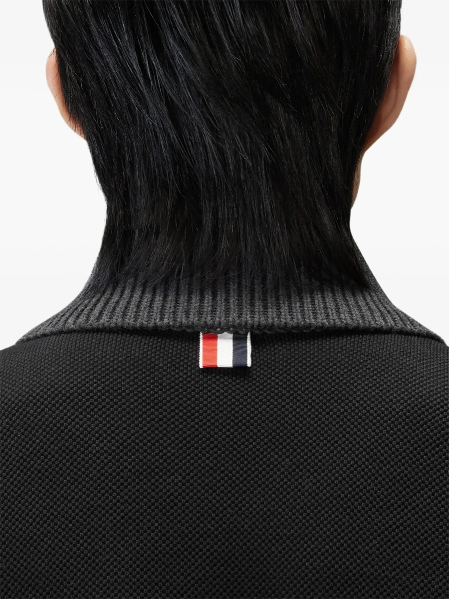 Jacheta Thom Browne neagra din bumbac pique - Img 7