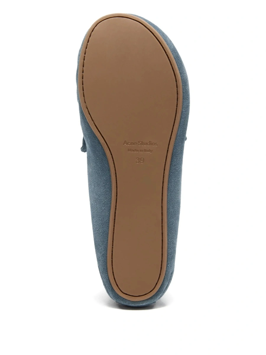 Mocasini Blue Loafers with Almond Toe and Pull-Tab at the Heel in Suede Woman - Img 8