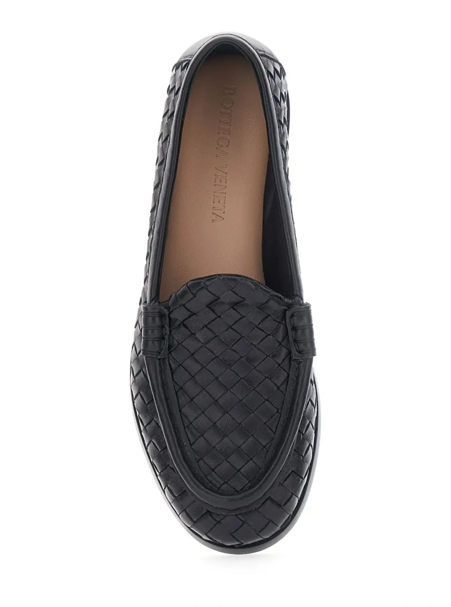 Mocasini Bottega Veneta negri din piele 'Silenzio' - Img 4
