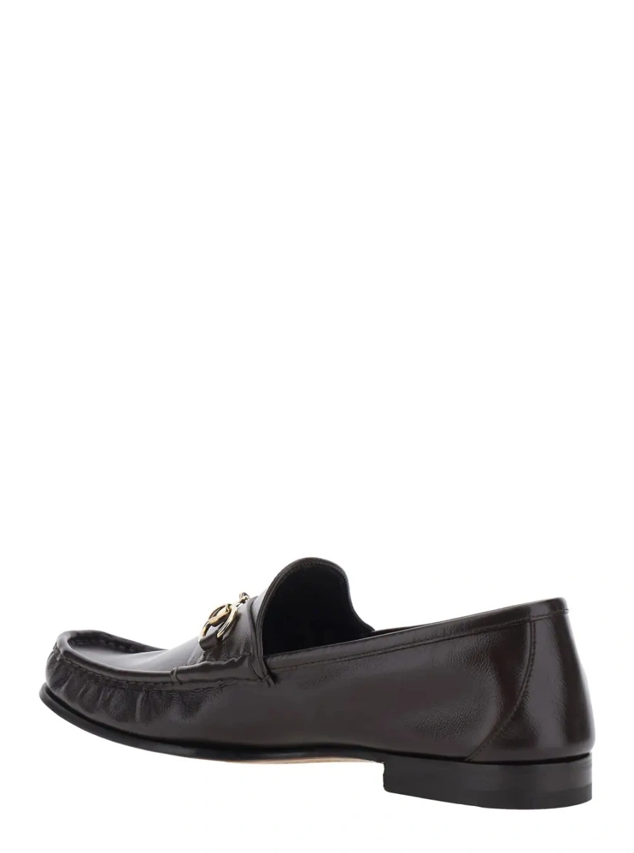 Mocasini Gucci maro din piele 'Lugano' - Img 3