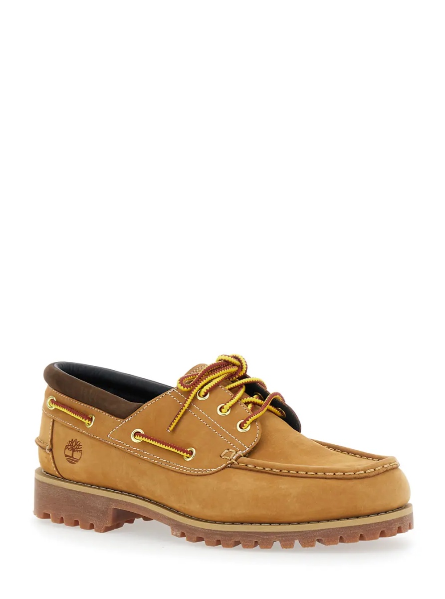 Mocasini Loafers Beige with Contrast Stitching in Leather Men - Img 2