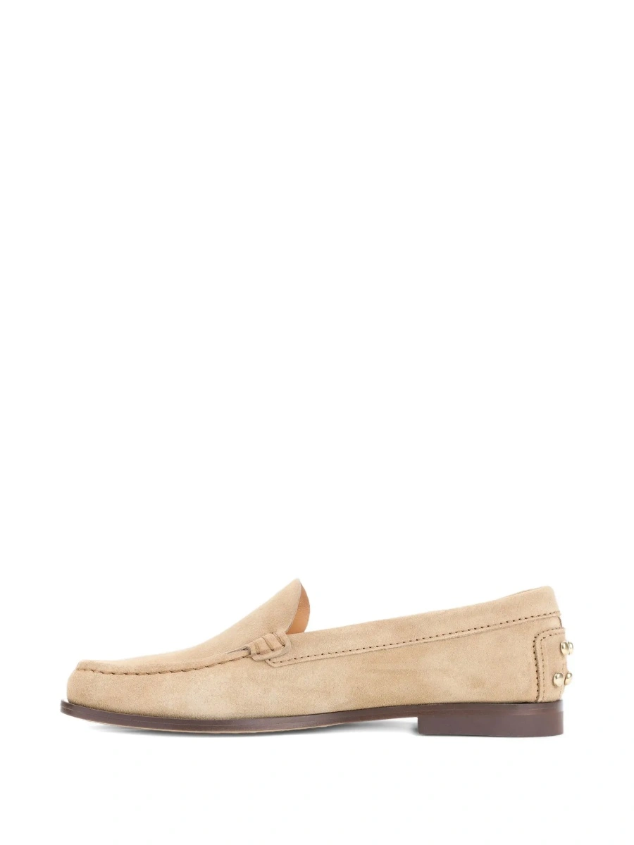 Mocasini Loafers 'Tod's' Beige with Embossed Logo and Stud Details on the Back in Leather for Women - Img 6