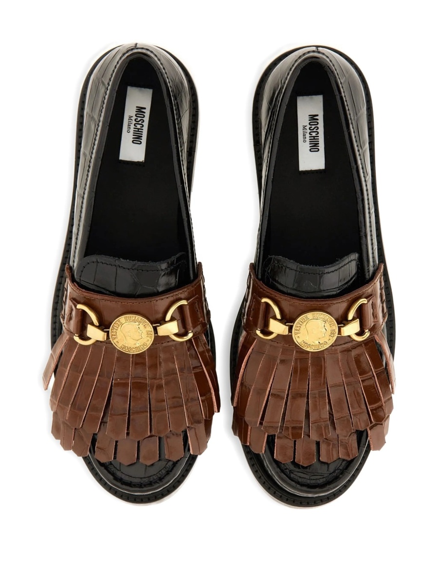Mocasini Moschino negri din piele - Img 4