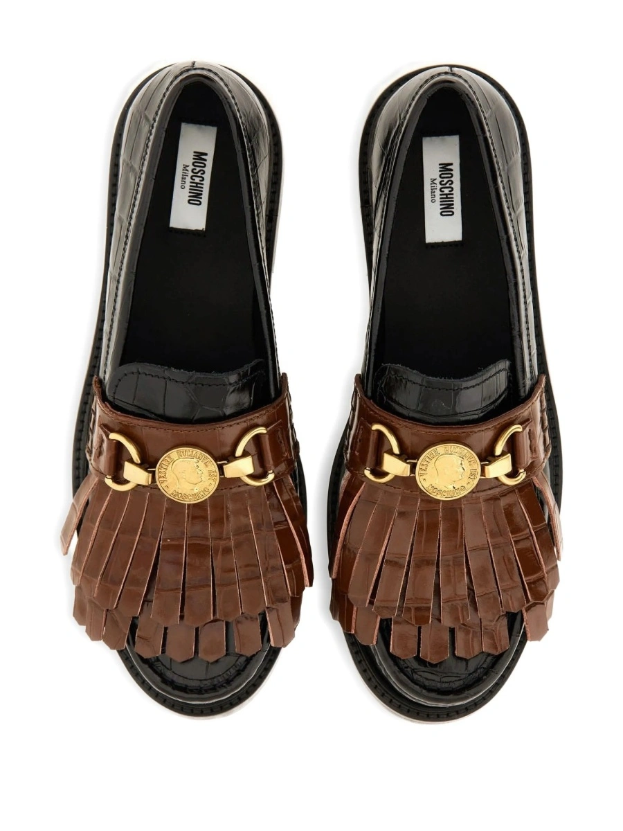 Mocasini Moschino negri din piele - Img 4
