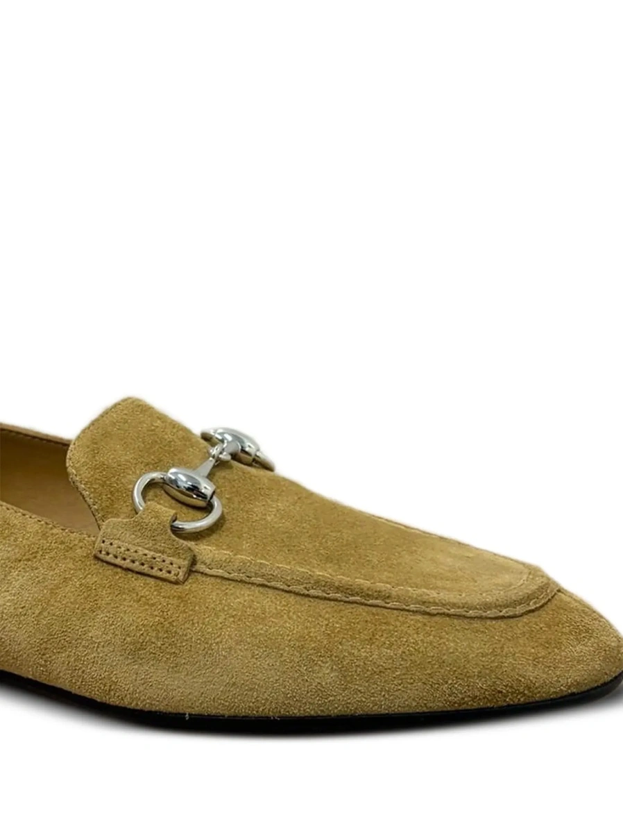 Mocasini 'Pierre' Beige loafers with Horsebit plaque on the front in suede for women - Img 6