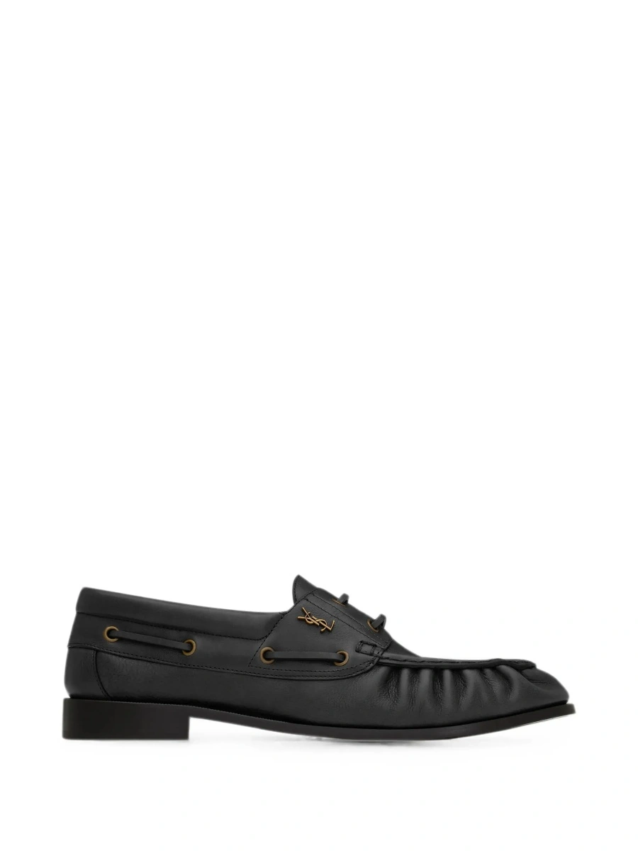 Mocasini Saint Laurent negri din piele 'Le Loafer Bateau' - Img 8