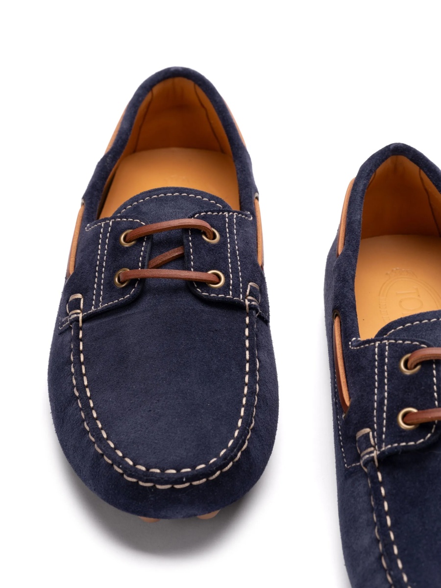 Mocasini TOD'S albastri din piele intoarsa - Img 2