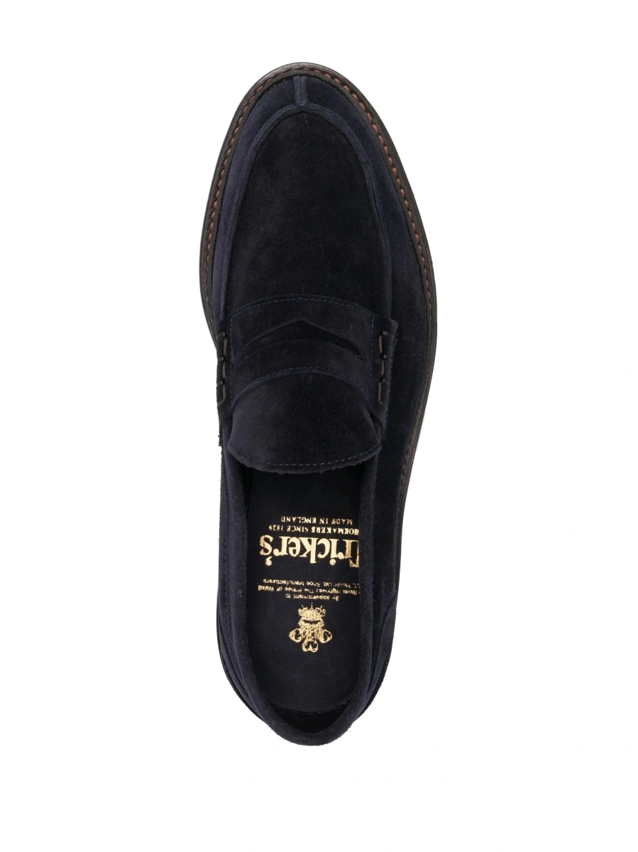 Mocasini TRICKER'S albastri din piele intoarsa - Img 4