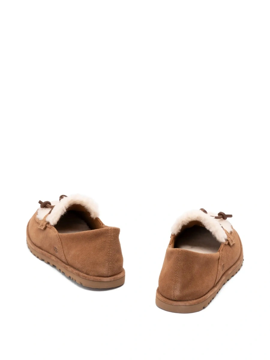 Mocasini 'Zora' Brown Loafers with fur details and front strap in suede for women - Img 5