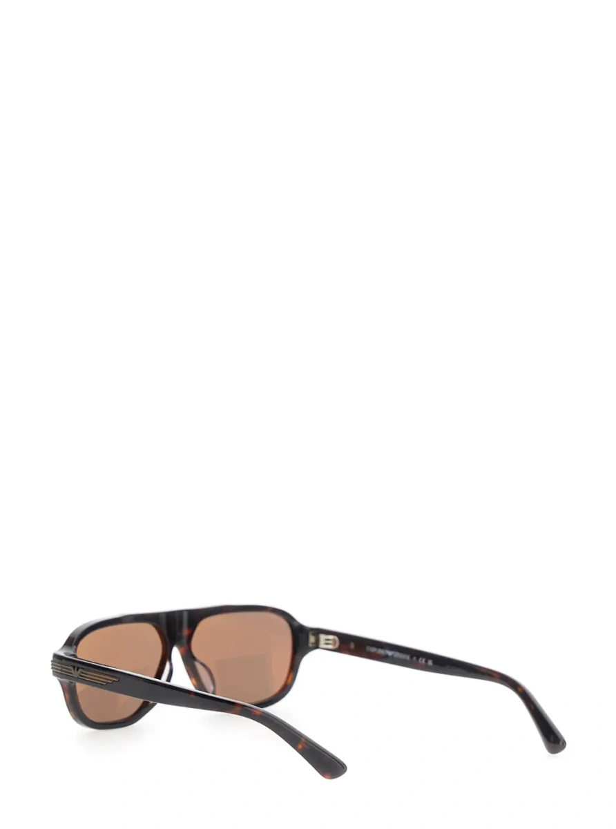 Ochelari Brown sunglasses with oval lenses and logo on the temple in acetate for men - Img 2