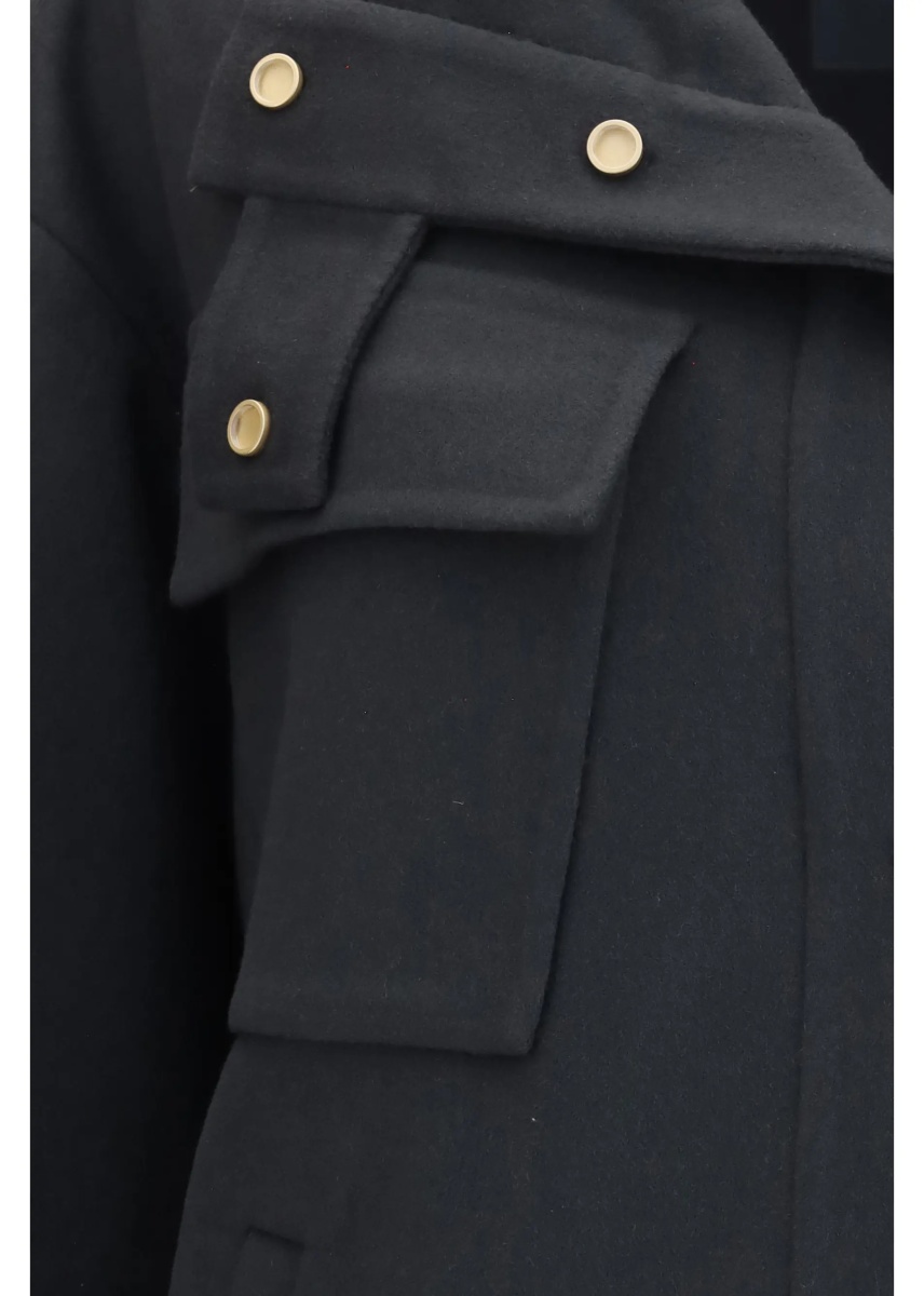 Paltoane Coat Caban in double cashmere blouson with high collar - Img 3