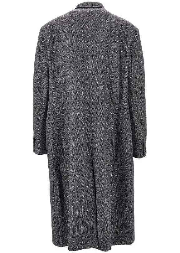 Paltoane 'Conference' herringbone wool long coat - Img 3