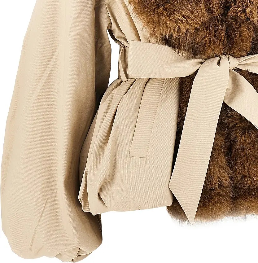Paltoane Faux fur collar twill jacket - Img 2