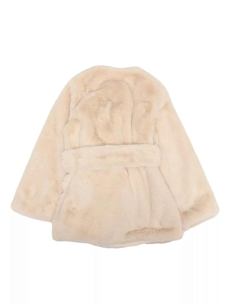 Palton BELTED ECO-FUR JACKET - Img 2