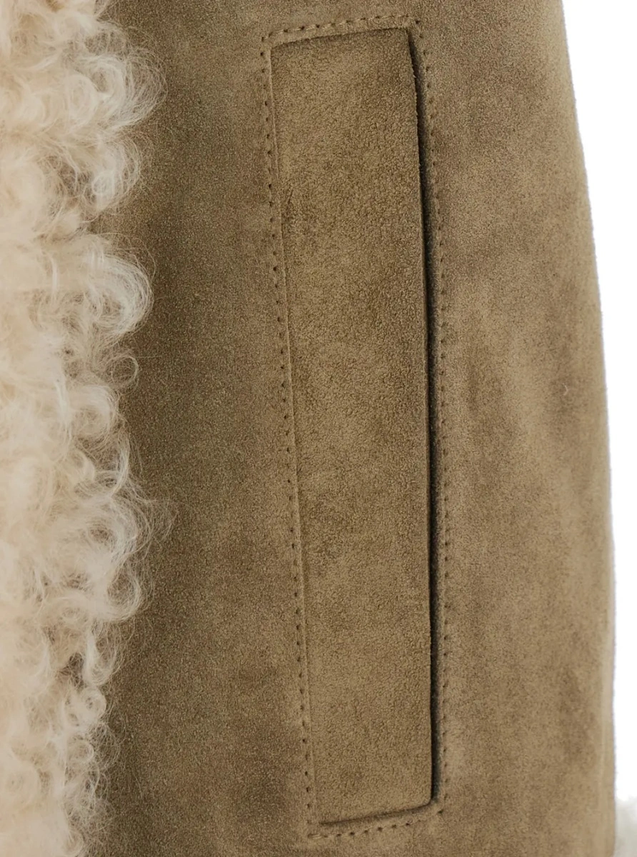 Palton ETRO bej din shearling - Img 3