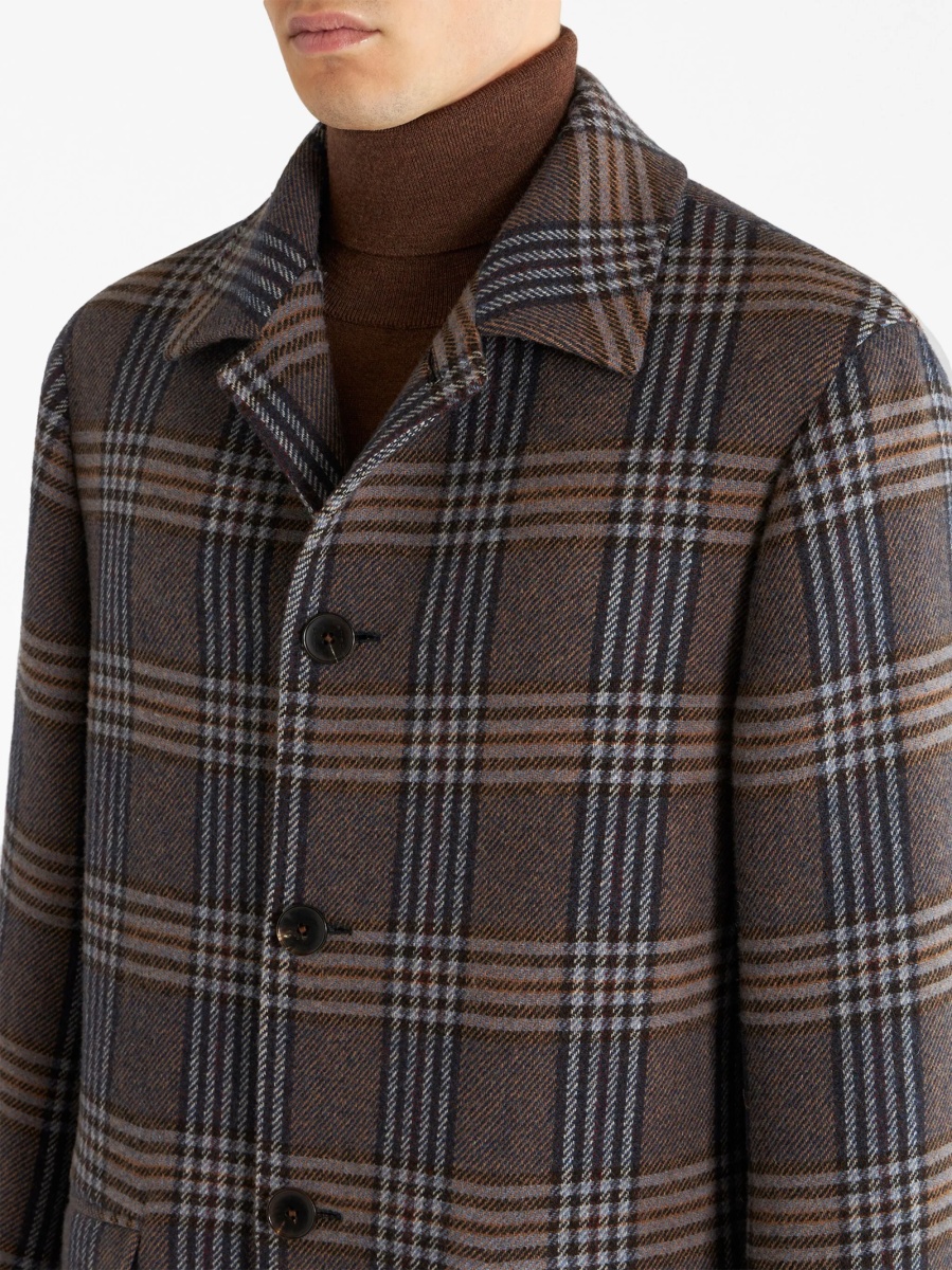 Palton ETRO maro din casmir si lana - Img 4