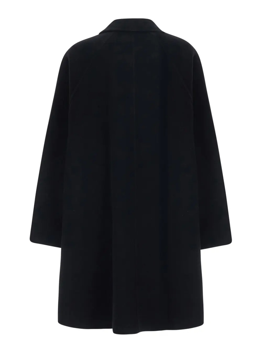 Palton 'INA' Black Coat with shirt collar and woven buttons in blend wool Women - Img 2