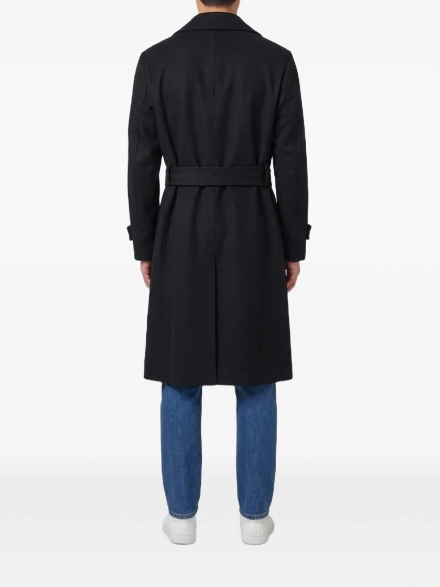 Palton Lardini negru din casmir si lana - Img 3