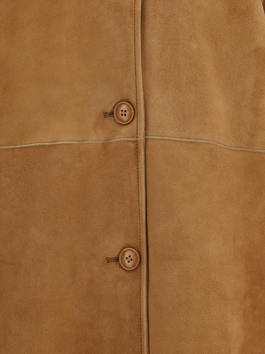 Palton Leather shearling Coat - Img 5