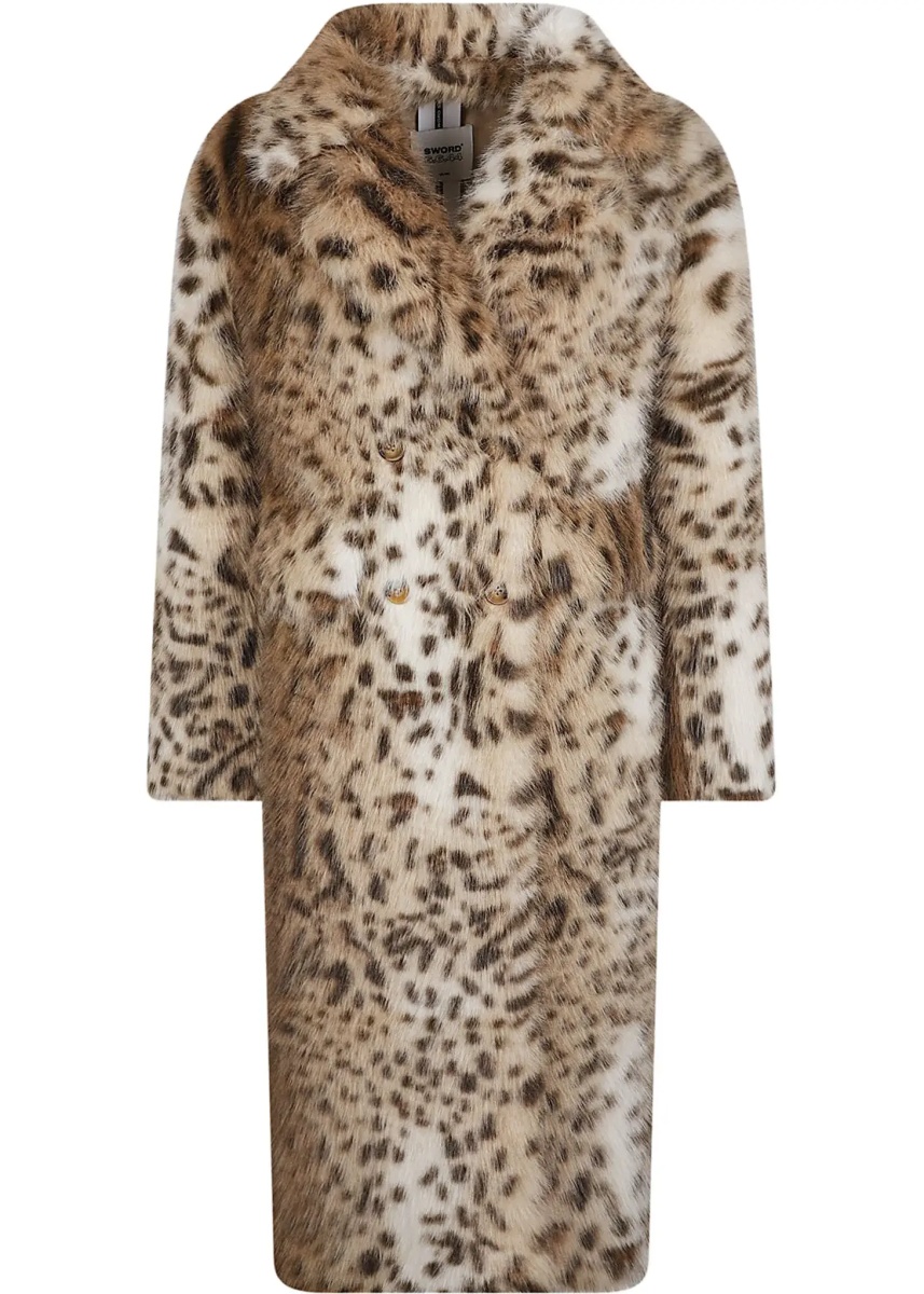 Palton Leopard print faux fur Coat - Img 5