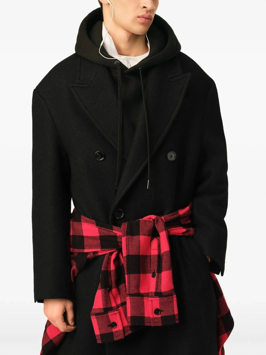 Palton Long double breasted wool Coat - Img 7