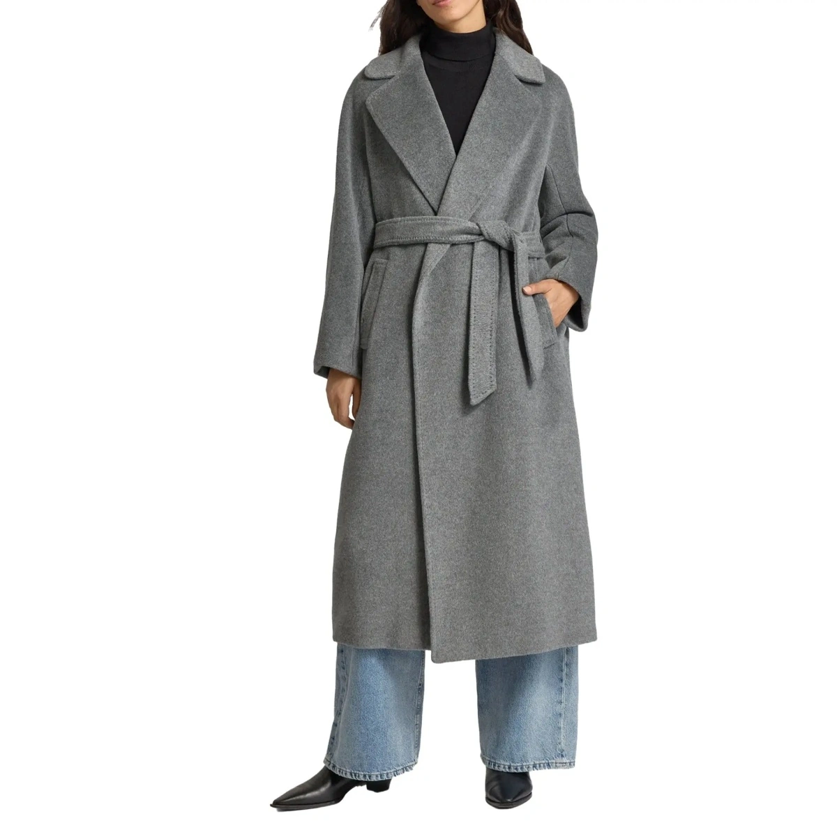 Palton Max Mara gri din lana - Img 3
