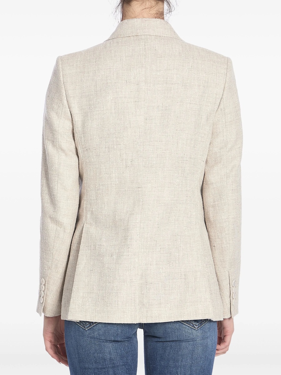 Palton Max Mara neutru din poliamida si matase - Img 4