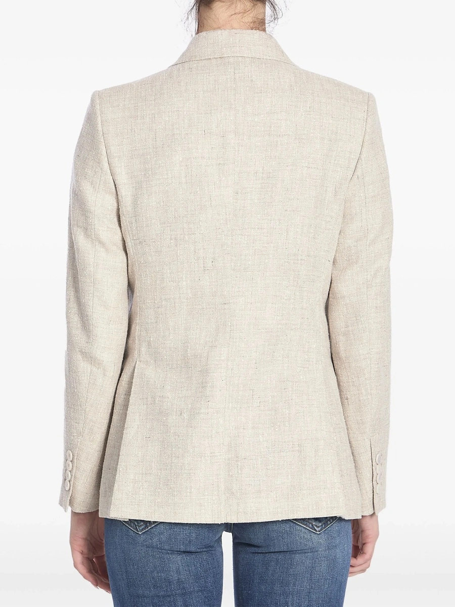Palton Max Mara neutru din poliamida si matase - Img 4