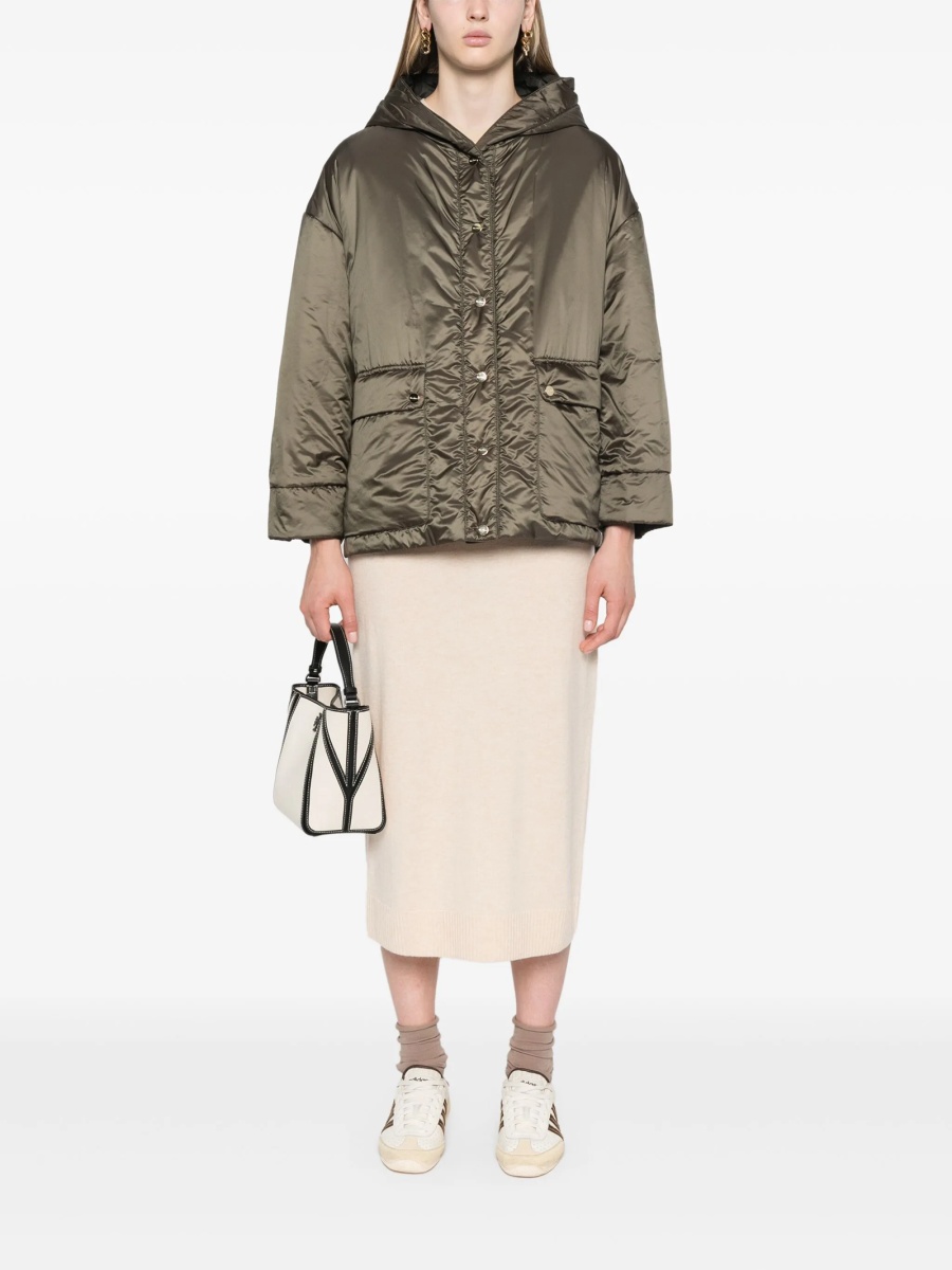Palton Max Mara verde din polyester - Img 2