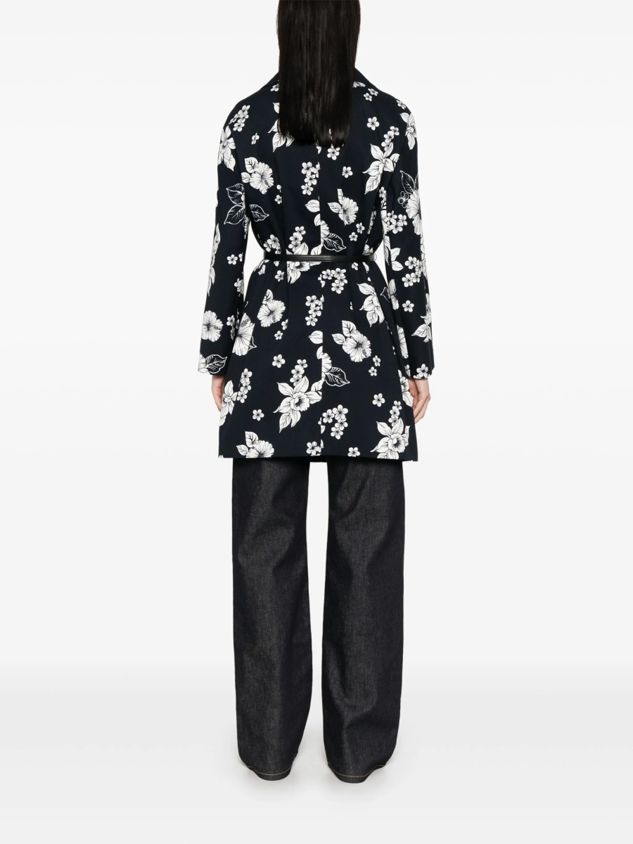 Palton MaxMara Studio albastru din spandex/elastan si bumbac - Img 4