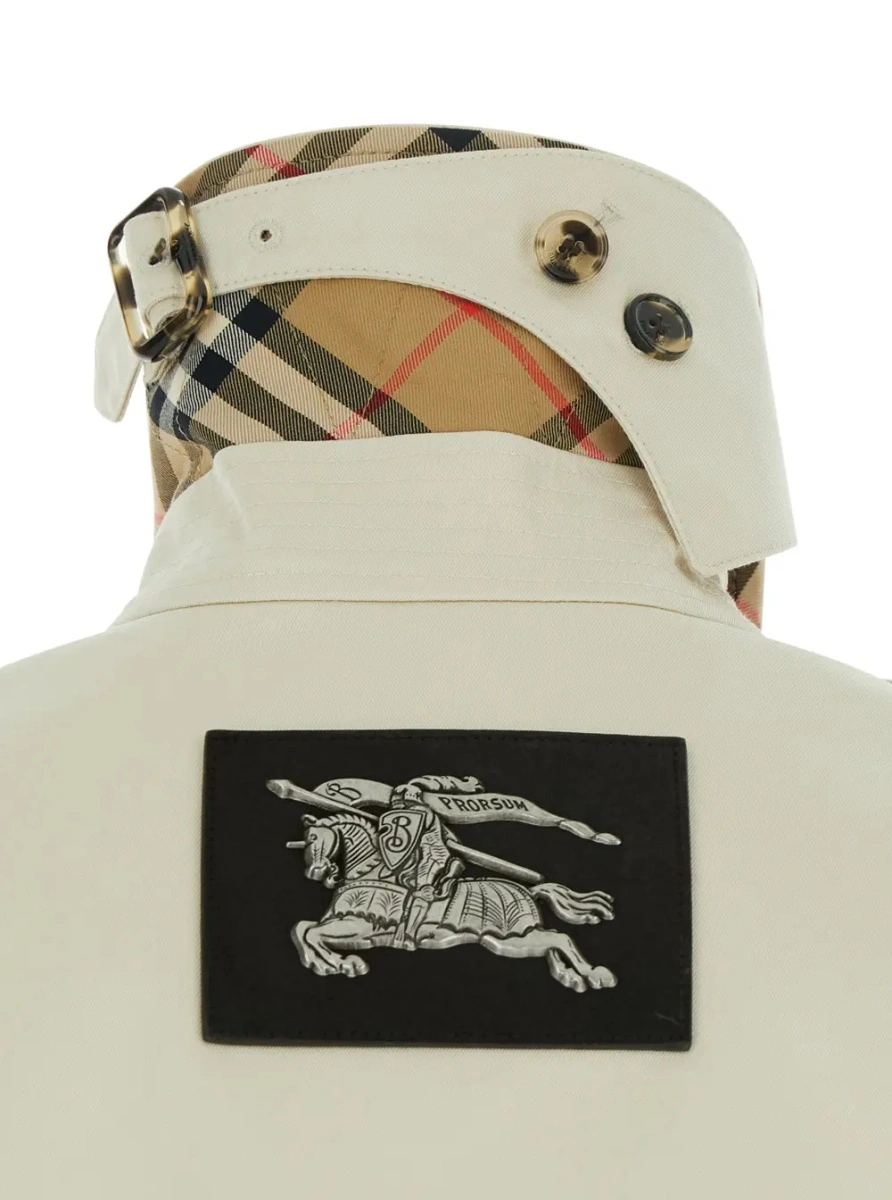 Palton 'Summerside' Beige Trench Coat with Classic Collar and EKD Patch on the Back in Cotton for Women - Img 4