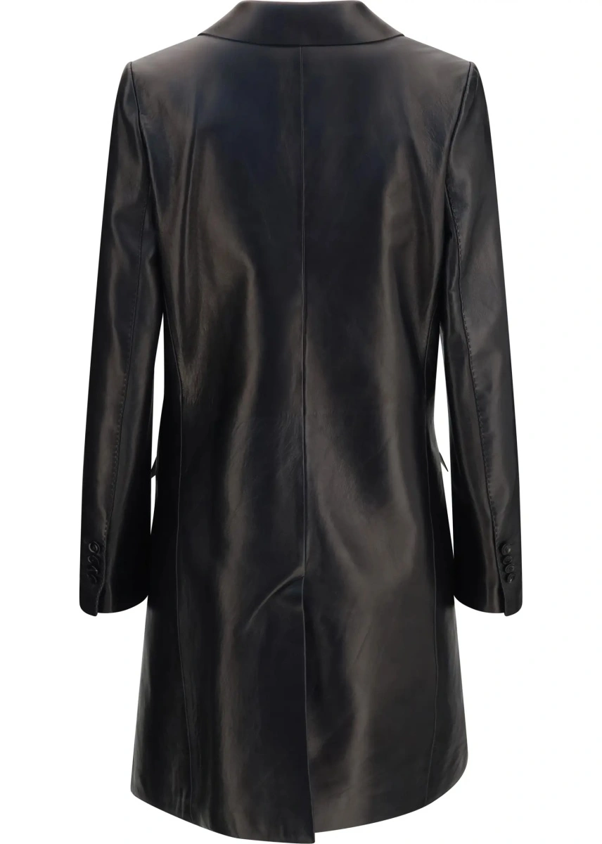 Palton Tom Ford negru din piele de miel - Img 2