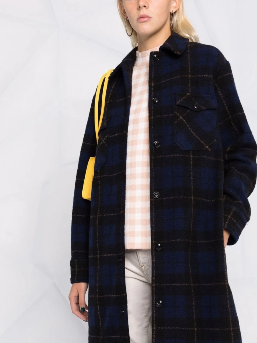 Palton Woolrich albastru din polyester si lana - Img 3